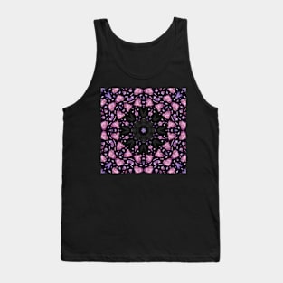 Crystal Hearts and Flowers Valentines Kaleidoscope pattern (Seamless) 18 Tank Top